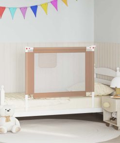 vidaXL Bedhekje peuter 100x25 cm stof taupe