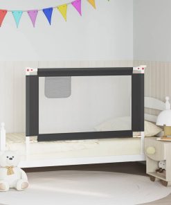 vidaXL Bedhekje peuter 120x25 cm stof donkergrijs