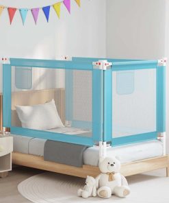 vidaXL Bedhekje peuter 140x25 cm stof blauw