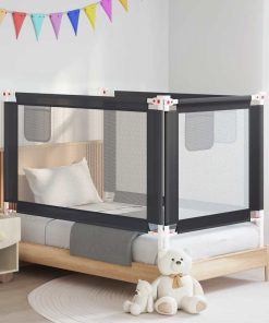 vidaXL Bedhekje peuter 140x25 cm stof donkergrijs