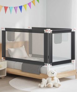 vidaXL Bedhekje peuter 150x25 cm stof donkergrijs