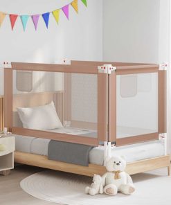 vidaXL Bedhekje peuter 150x25 cm stof taupe