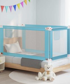 vidaXL Bedhekje peuter 160x25 cm stof blauw