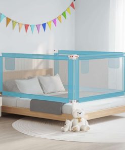 vidaXL Bedhekje peuter 180x25 cm stof blauw