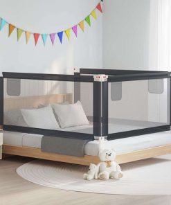 vidaXL Bedhekje peuter 180x25 cm stof donkergrijs