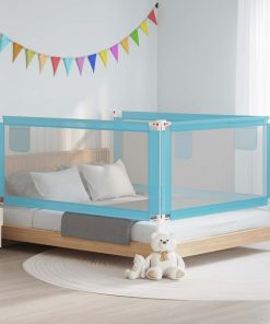 vidaXL Bedhekje peuter 190x25 cm stof blauw