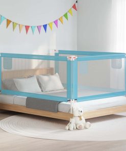 vidaXL Bedhekje peuter 200x25 cm stof blauw