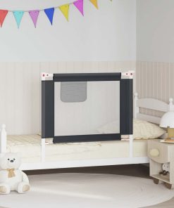 vidaXL Bedhekje peuter 90x25 cm stof donkergrijs