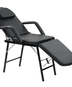 vidaXL Behandelingsstoel voor gezicht 185x78x76 cm kunstleer zwart