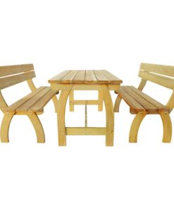 vidaXL Biertafel met 2 banken geïmpregneerd grenenhout