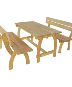 vidaXL Biertafel met 2 banken geïmpregneerd grenenhout
