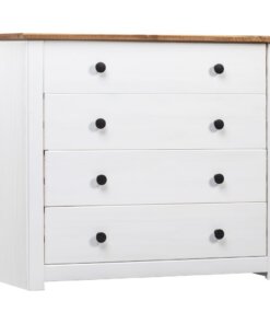 vidaXL Bijzetkast Panama Range 80x40x73 cm grenenhout wit