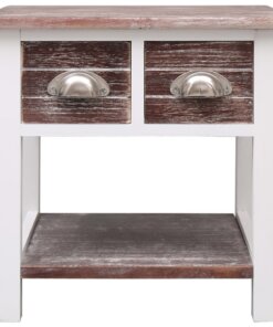 vidaXL Bijzettafel 40x40x40 cm paulowniahout bruin