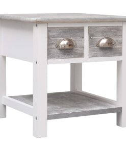 vidaXL Bijzettafel 40x40x40 cm paulowniahout grijs