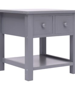 vidaXL Bijzettafel 40x40x40 cm paulowniahout grijs