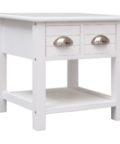 vidaXL Bijzettafel 40x40x40 cm paulowniahout wit