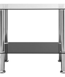 vidaXL Bijzettafel 45x50x45 cm gehard glas transparant