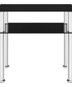 vidaXL Bijzettafel 45x50x45 cm gehard glas zwart