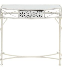 vidaXL Bijzettafel Franse stijl 82x39x76 cm metaal wit