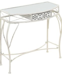 vidaXL Bijzettafel Franse stijl 82x39x76 cm metaal wit