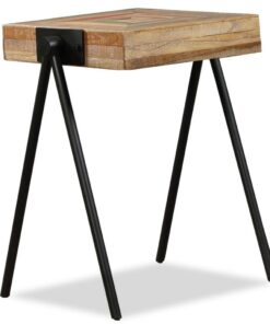 vidaXL Bijzettafel massief hergebruikt teakhout