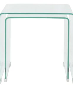 vidaXL Bijzettafel set 2-dlg transparant gehard glas