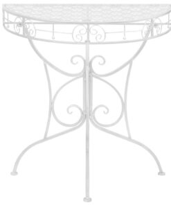 vidaXL Bijzettafel vintage stijl half rond 72x36x74 cm metaal zilver
