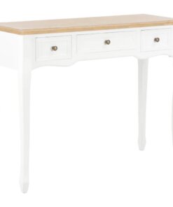 vidaXL Bijzettafeltje met 3 lades wit