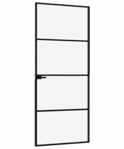 5 cm gehard glas en aluminium smal zwart