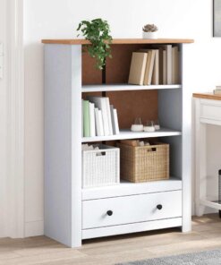 vidaXL Boekenkast Panama Range 80x35x110 cm massief grenenhout wit