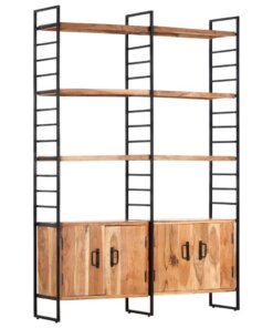 vidaXL Boekenkast met 4 schappen 124x30x180 cm massief acaciahout