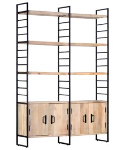 vidaXL Boekenkast met 4 schappen 124x30x180 cm massief mangohout