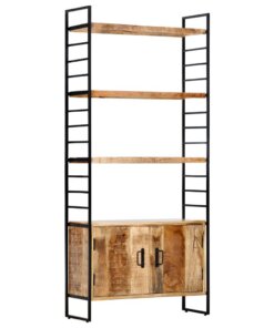 vidaXL Boekenkast met 4 schappen 80x30x180 cm ruw mangohout