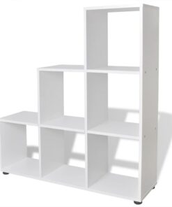 vidaXL Boekenkast/presentatiemeubel trapvormig 107 cm wit