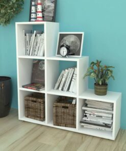 vidaXL Boekenkast/presentatiemeubel trapvormig 107 cm wit
