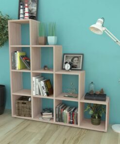 vidaXL Boekenkast/presentatiemeubel trapvormig 142 cm eikenkleur