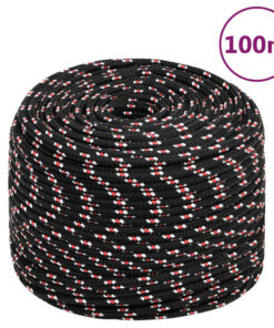 vidaXL Boot touw 10 mm 100 m polypropyleen zwart
