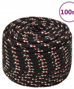 vidaXL Boot touw 12 mm 100 m polypropyleen zwart