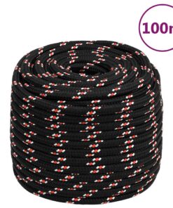 vidaXL Boot touw 16 mm 100 m polypropyleen zwart