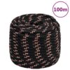 vidaXL Boot touw 18 mm 100 m polypropyleen zwart