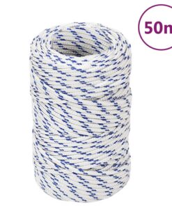 vidaXL Boot touw 2 mm 50 m polypropyleen wit