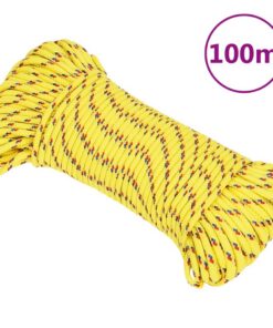 vidaXL Boot touw 3 mm 100 m polypropyleen geel