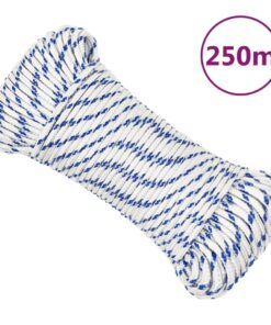 vidaXL Boot touw 3 mm 250 m polypropyleen wit