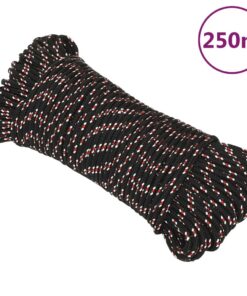 vidaXL Boot touw 3 mm 250 m polypropyleen zwart