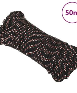 vidaXL Boot touw 3 mm 50 m polypropyleen zwart