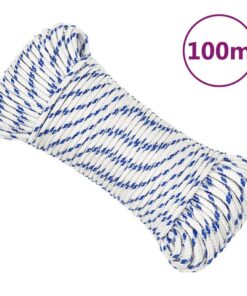 vidaXL Boot touw 4 mm 100 m polypropyleen wit