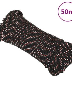 vidaXL Boot touw 5 mm 50 m polypropyleen zwart