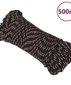 vidaXL Boot touw 5 mm 500 m polypropyleen zwart