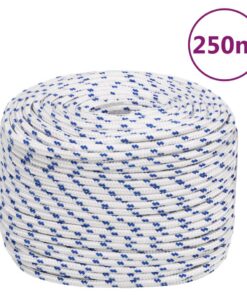 vidaXL Boot touw 6 mm 250 m polypropyleen wit