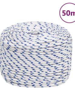 vidaXL Boot touw 6 mm 50 m polypropyleen wit